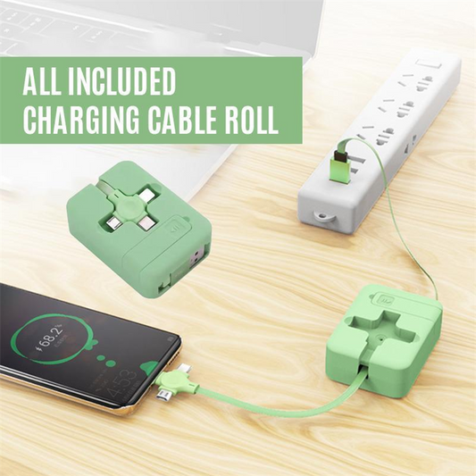 3 In 1 Ins USB Charging Cable Easy Storage Organizer for Office Home Using Chargers Cable Portable USB Charger Line Roll
