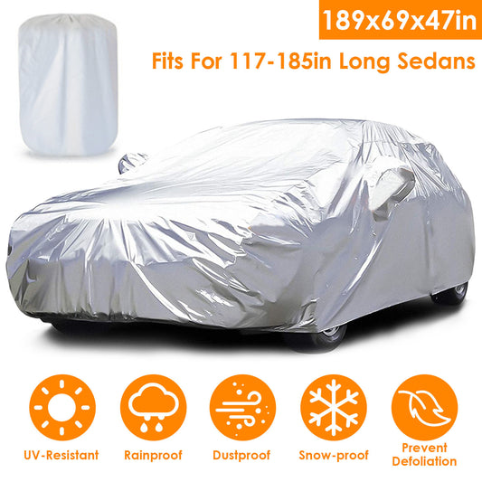 189x69x47in Full Car Cover All Weather UV Protection Automotive Cover 170T Outdoor Universal Full Cover