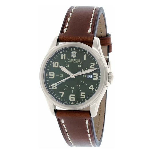 Victorinox Swiss Army 241309 Men's Infantry Vintage Green Dial Brown Leather Quartz Watch
